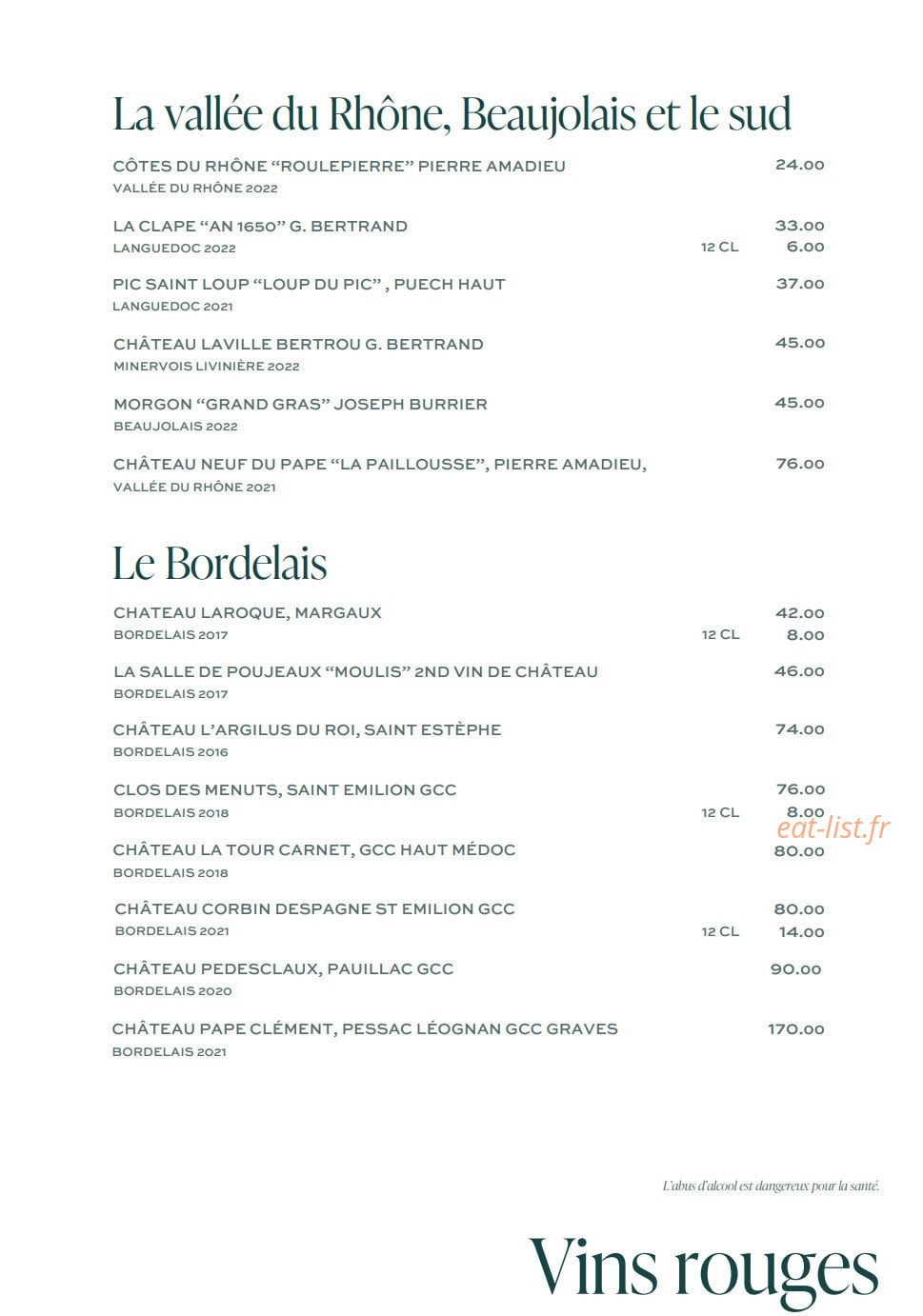 La Table de La Coudraie — carte page 7