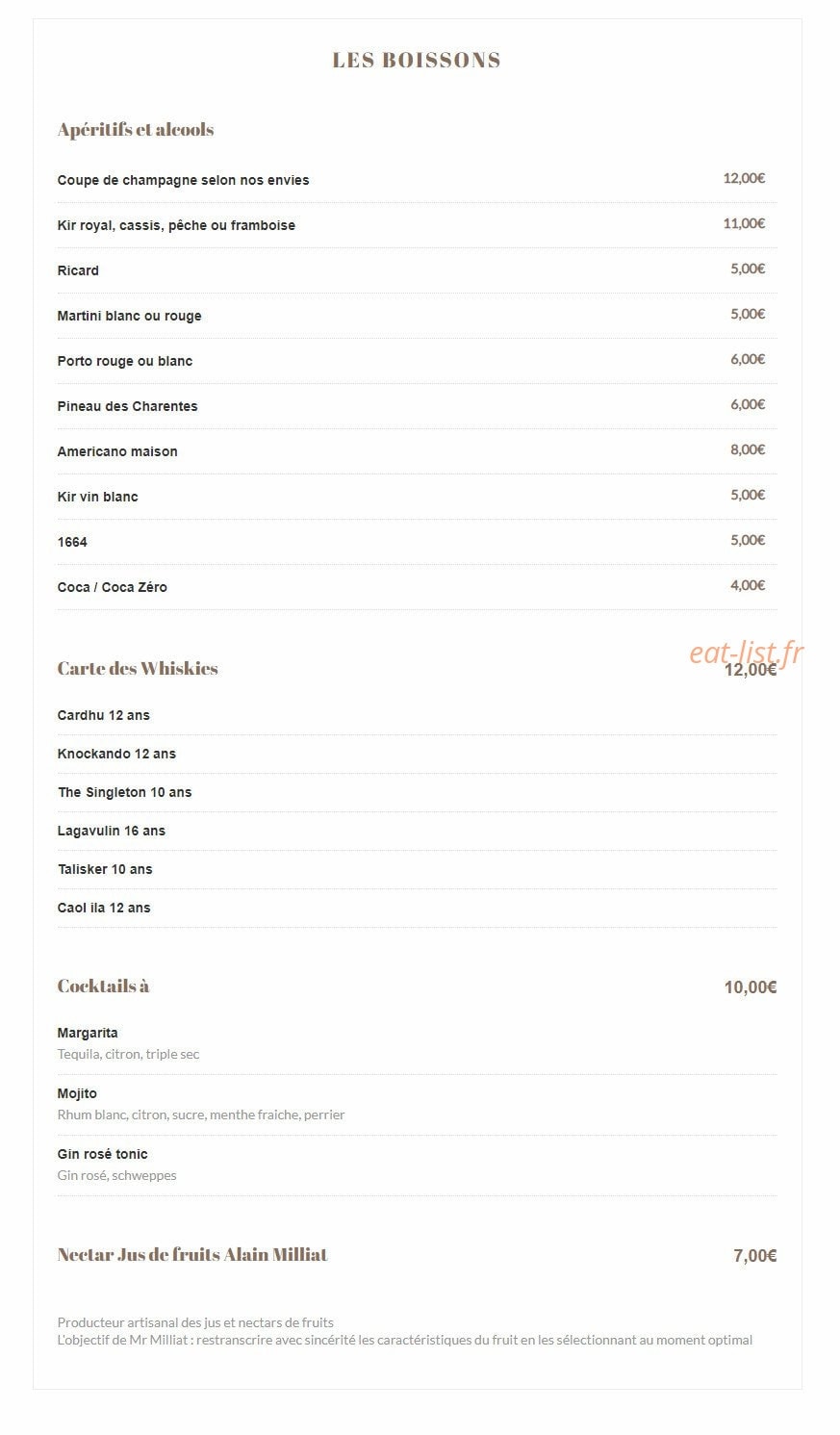 Le Jardin des Saveurs — carte page 2