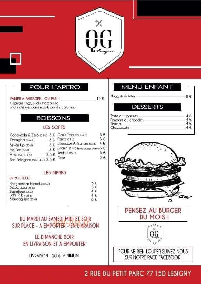 QG Burgers — carte page 2