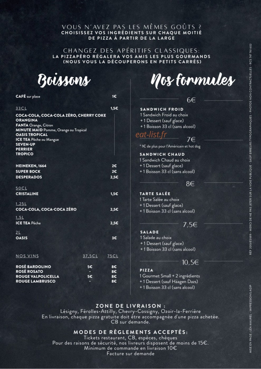 XL pizza — carte page 4