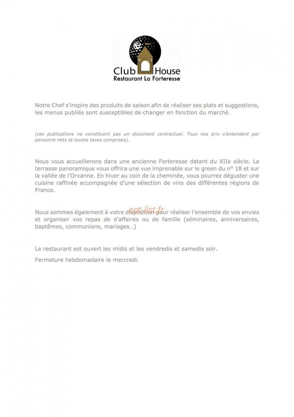 La Forteresse — carte page 1