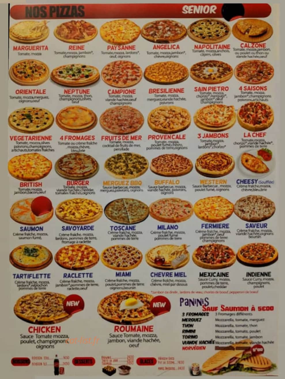 Cinco pizza — carte page 1