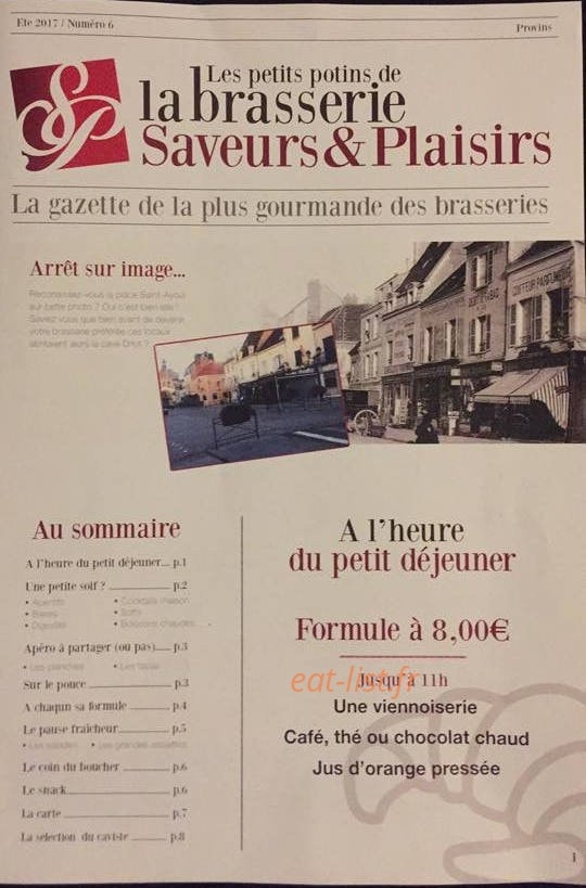 Saveurs & Plaisirs — carte page 1