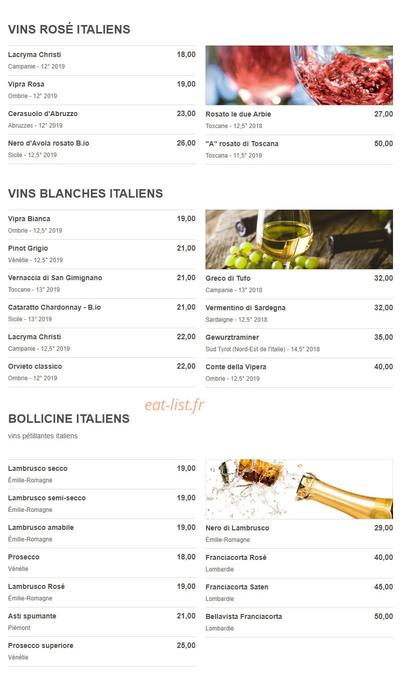 Trattoria du Val — carte page 6