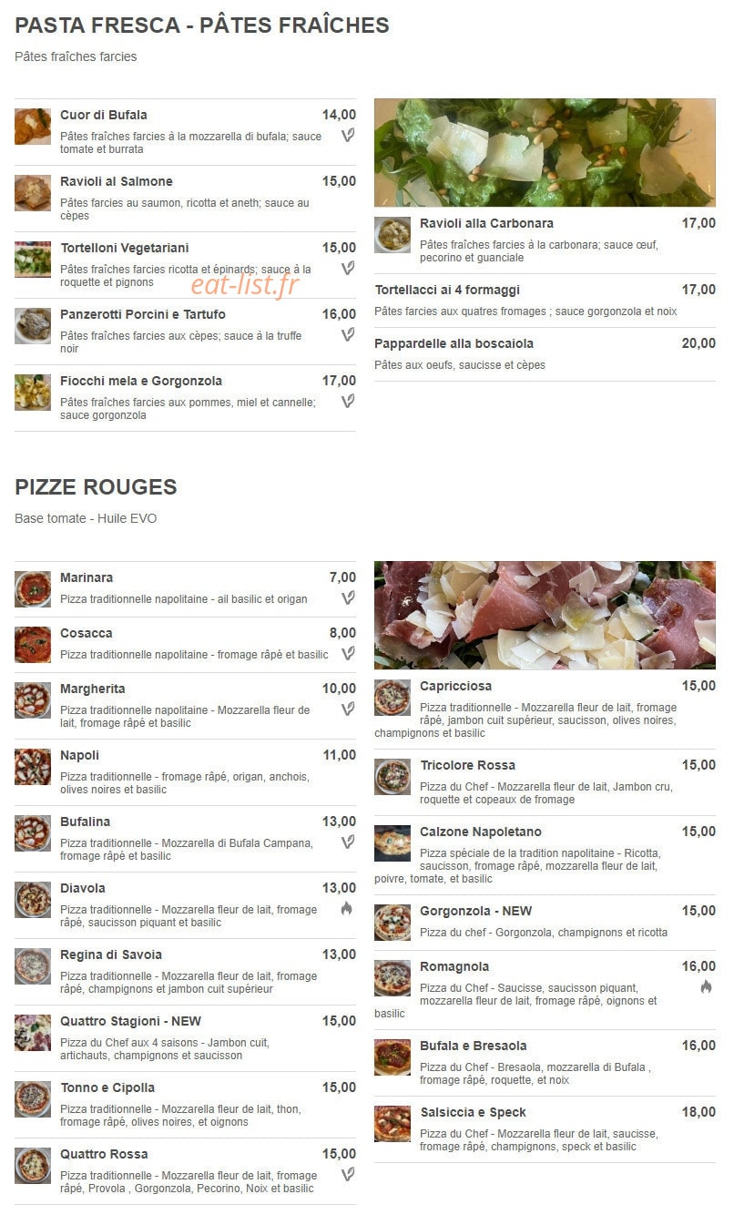 Trattoria du Val — carte page 2