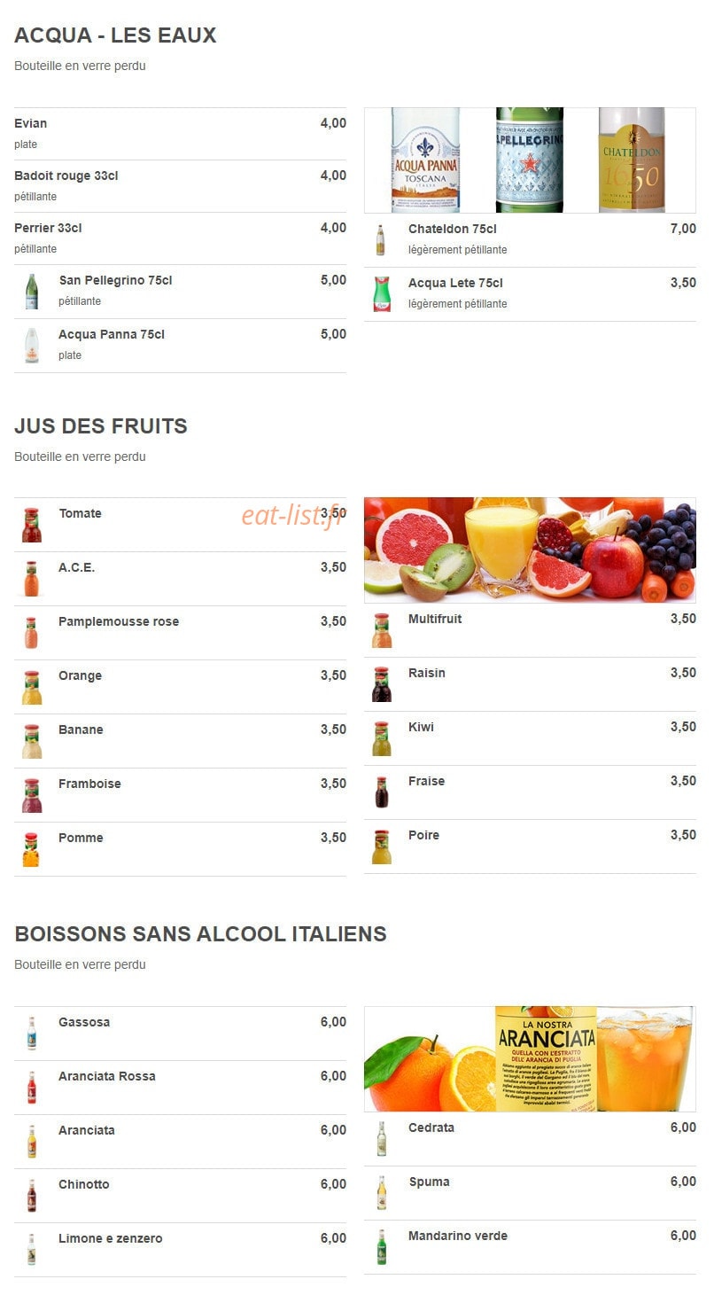 Trattoria du Val — carte page 4