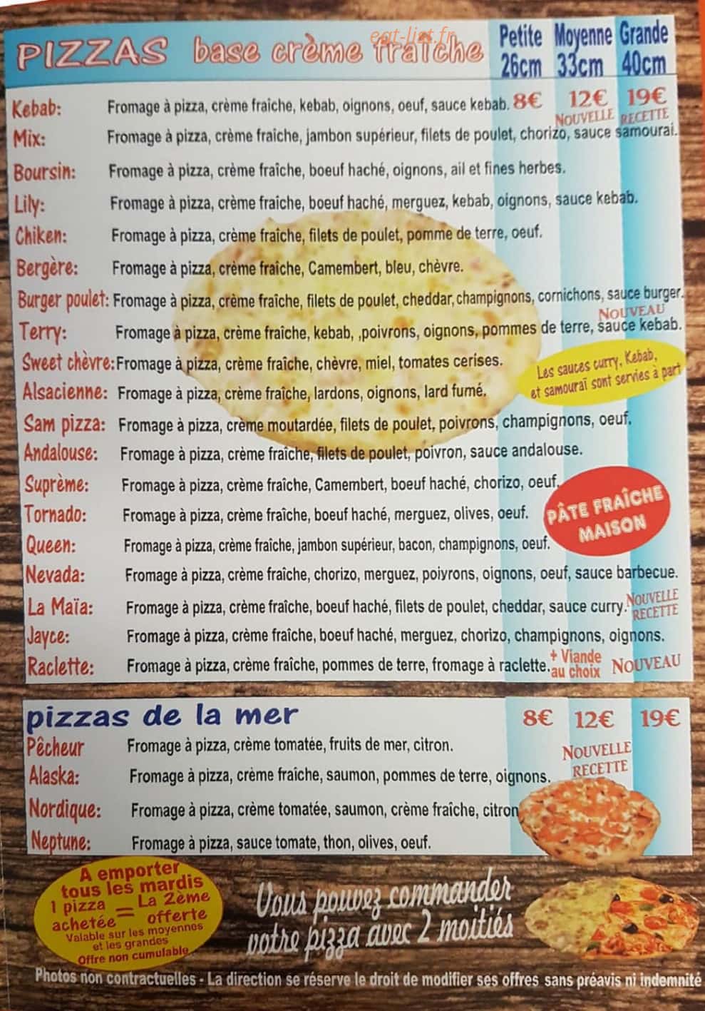 Iron Man Pizzas — carte page 3