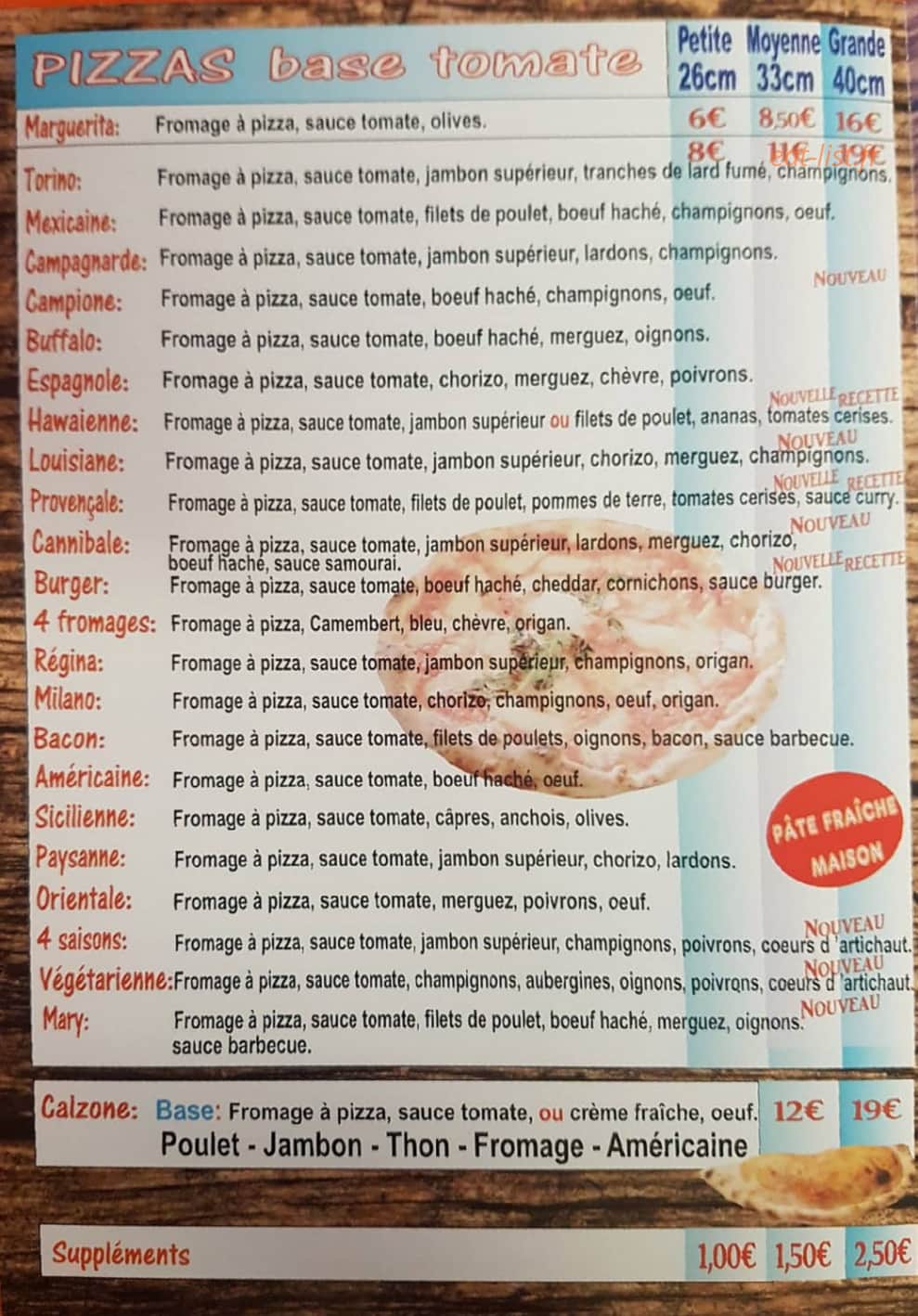 Iron Man Pizzas — carte page 2