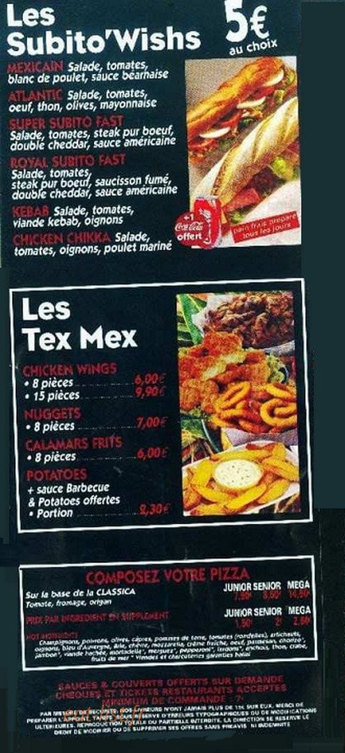Subito pizza — carte page 4