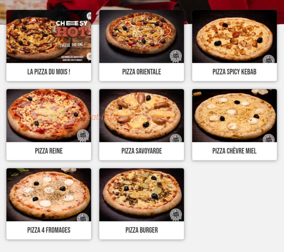 Gang of pizza — carte page 1