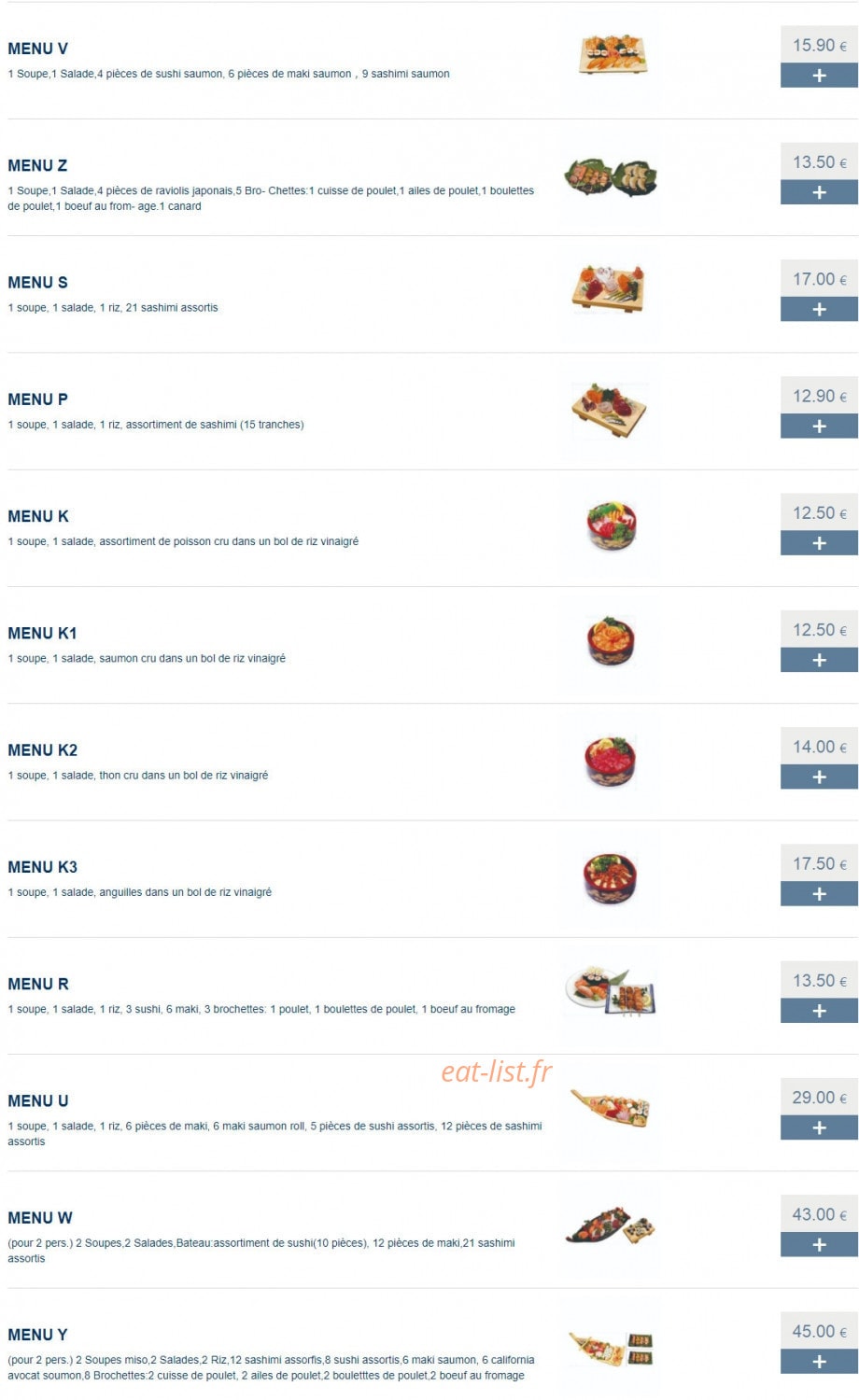 Meiji Sushi — carte page 3