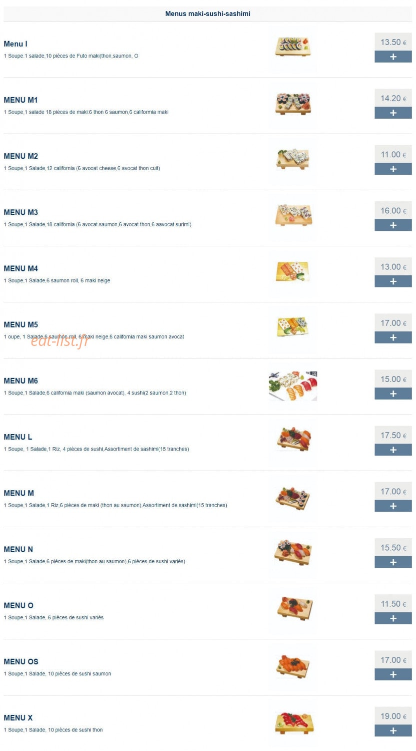 Meiji Sushi — carte page 2