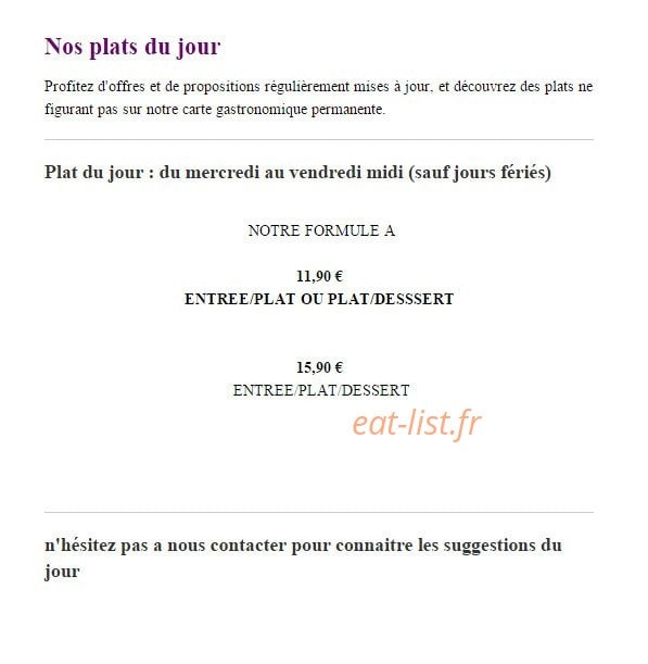 Auberge du pont Saint Pierre — carte page 5