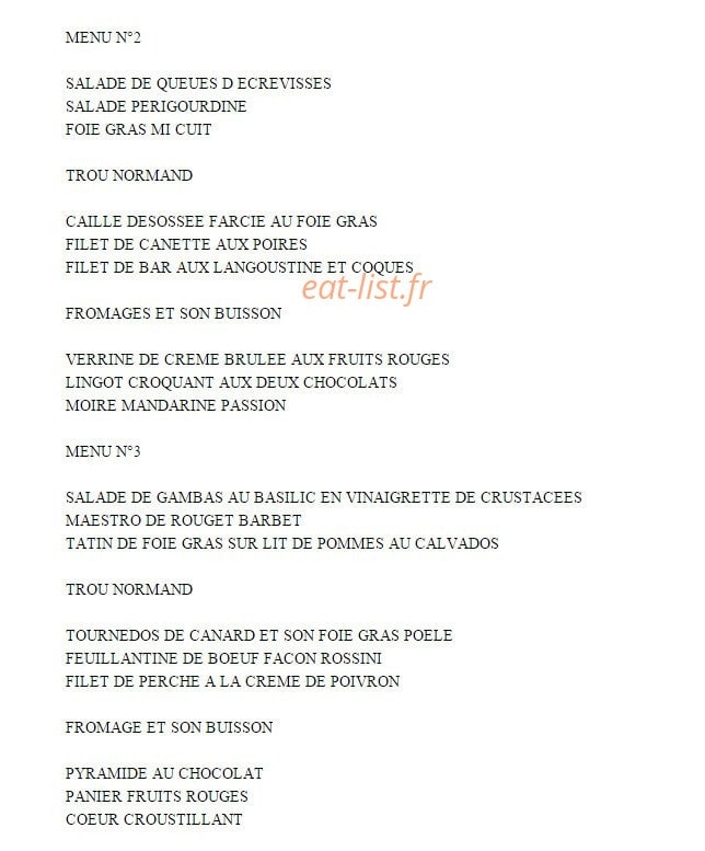 Auberge du pont Saint Pierre — carte page 3