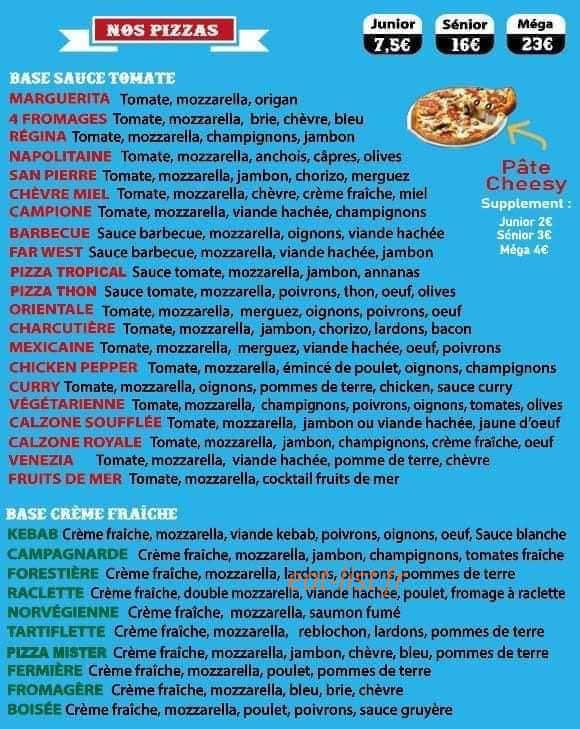Mister pizzas — carte page 4