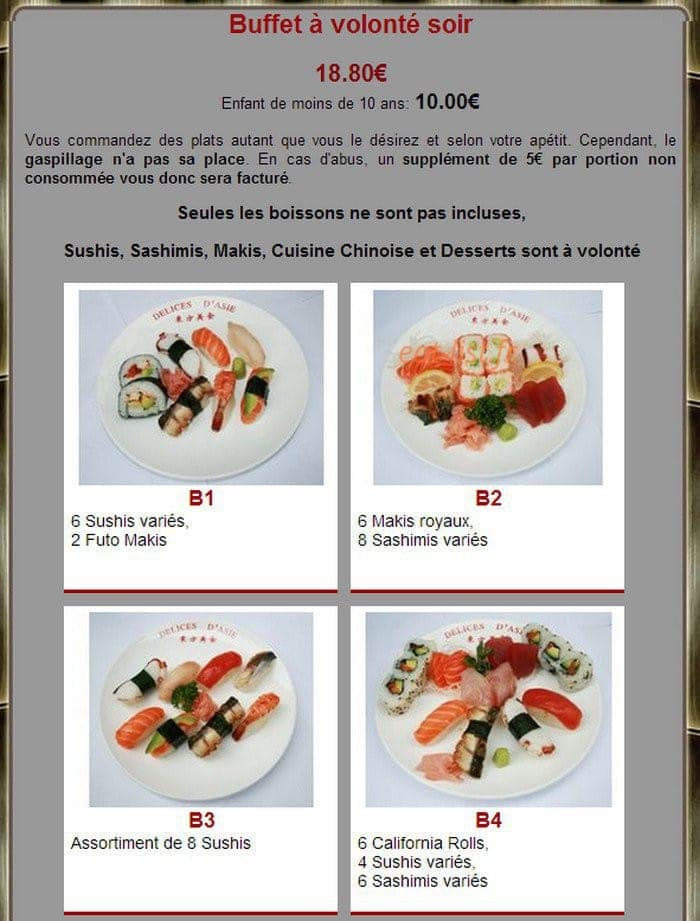 Délices d'Asie — carte page 7