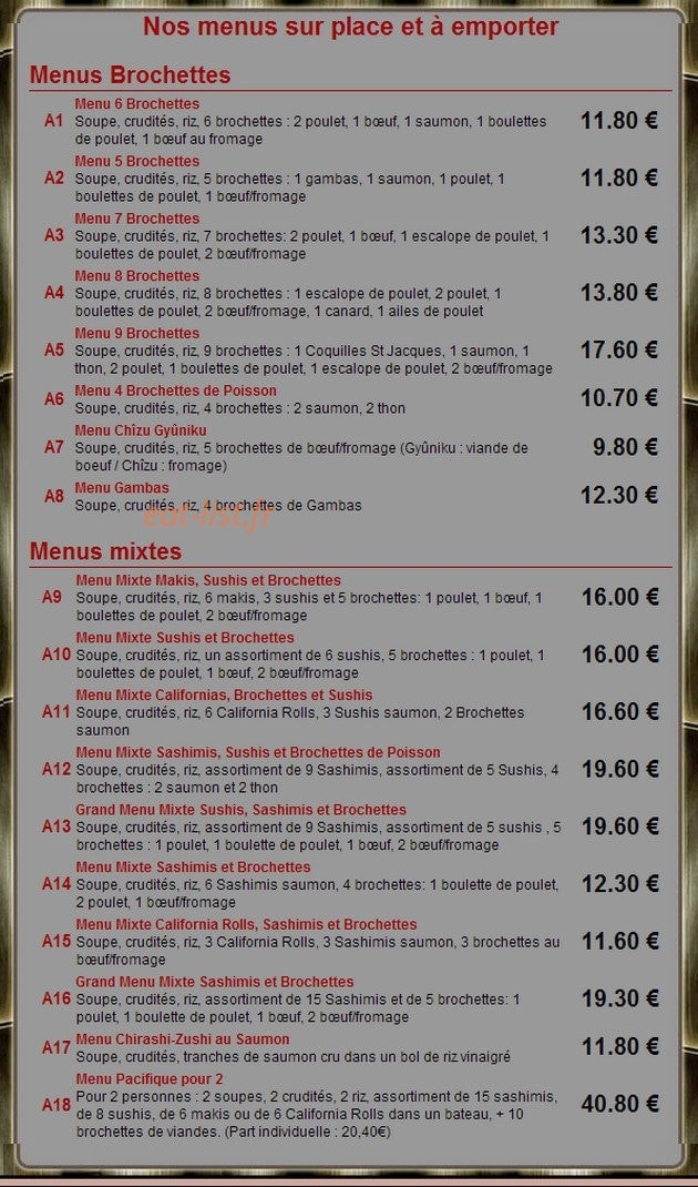 Délices d'Asie — carte page 9