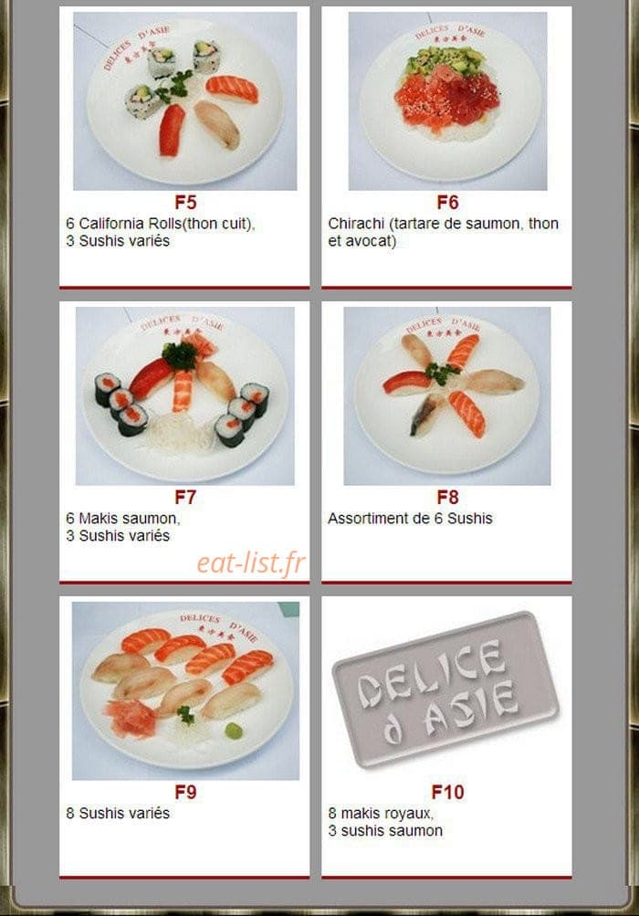 Délices d'Asie — carte page 6