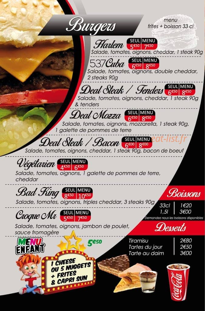 Harlem kitchen — carte page 6