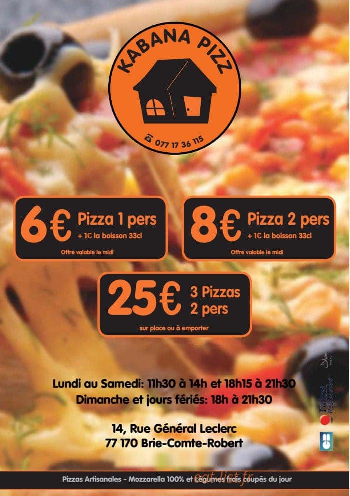 Kabana Pizz — carte page 2
