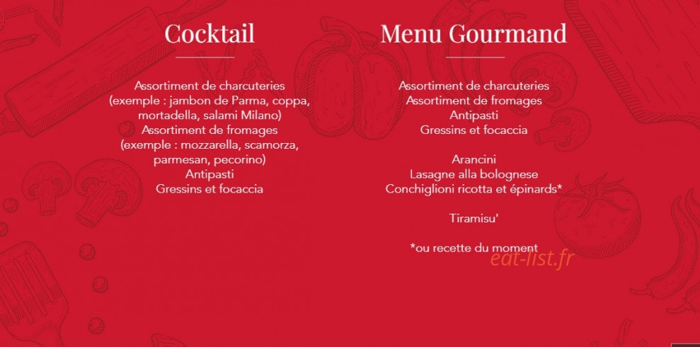 L'epicerie Italienne — carte page 1