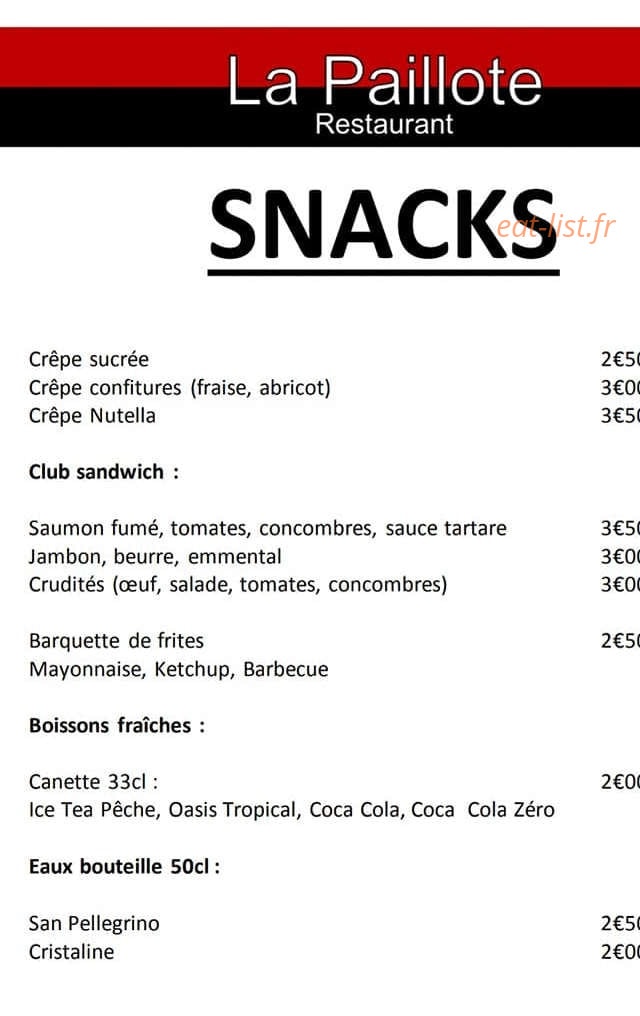 La paillote — carte page 1