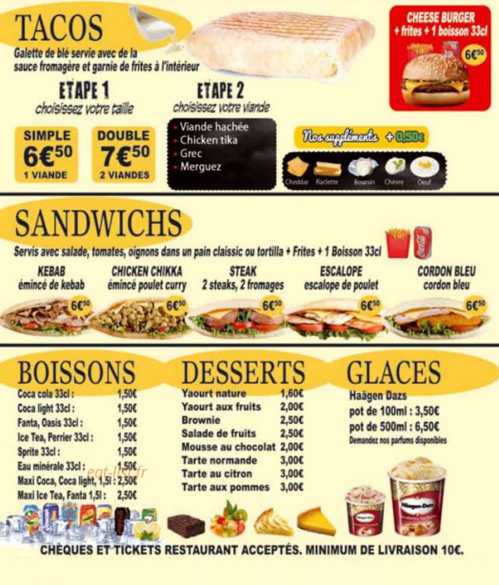 Planete Pizza — carte page 4