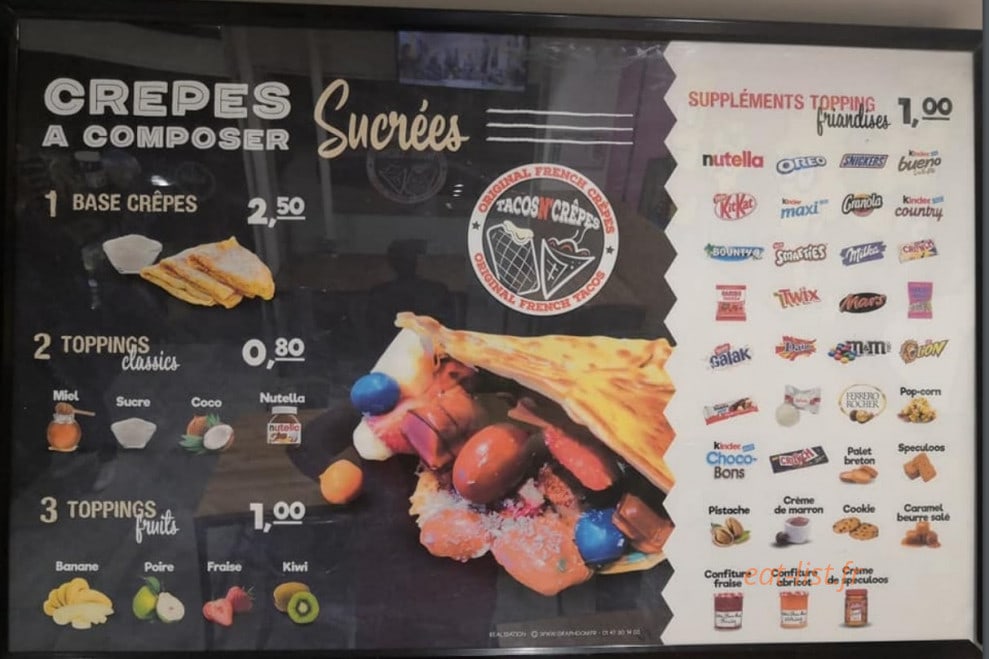 Tacos N Crepes — carte page 3