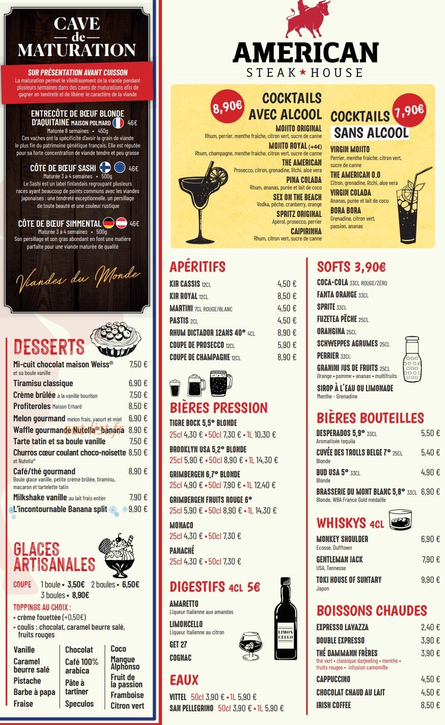 American Steak House — carte page 2