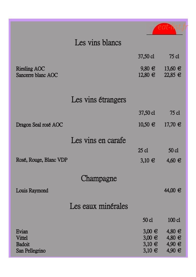 Le Sushi — carte page 12