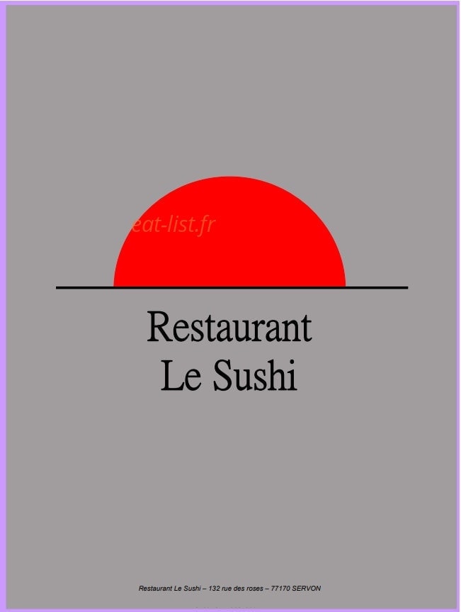 Le Sushi — carte page 1