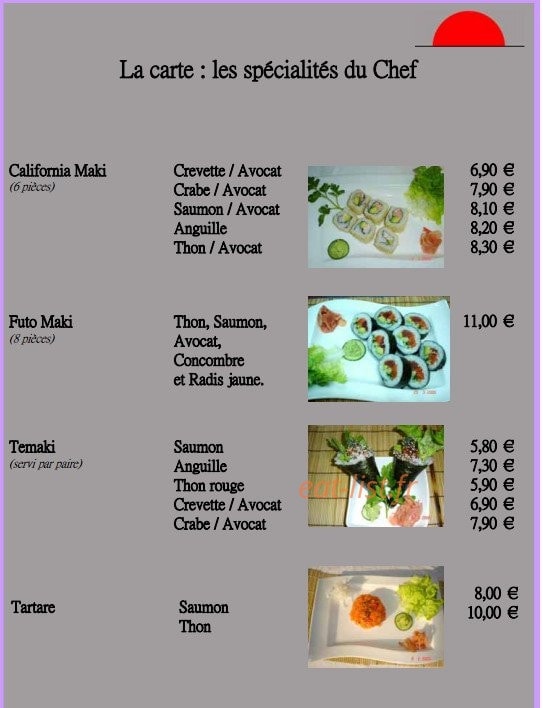 Le Sushi — carte page 10
