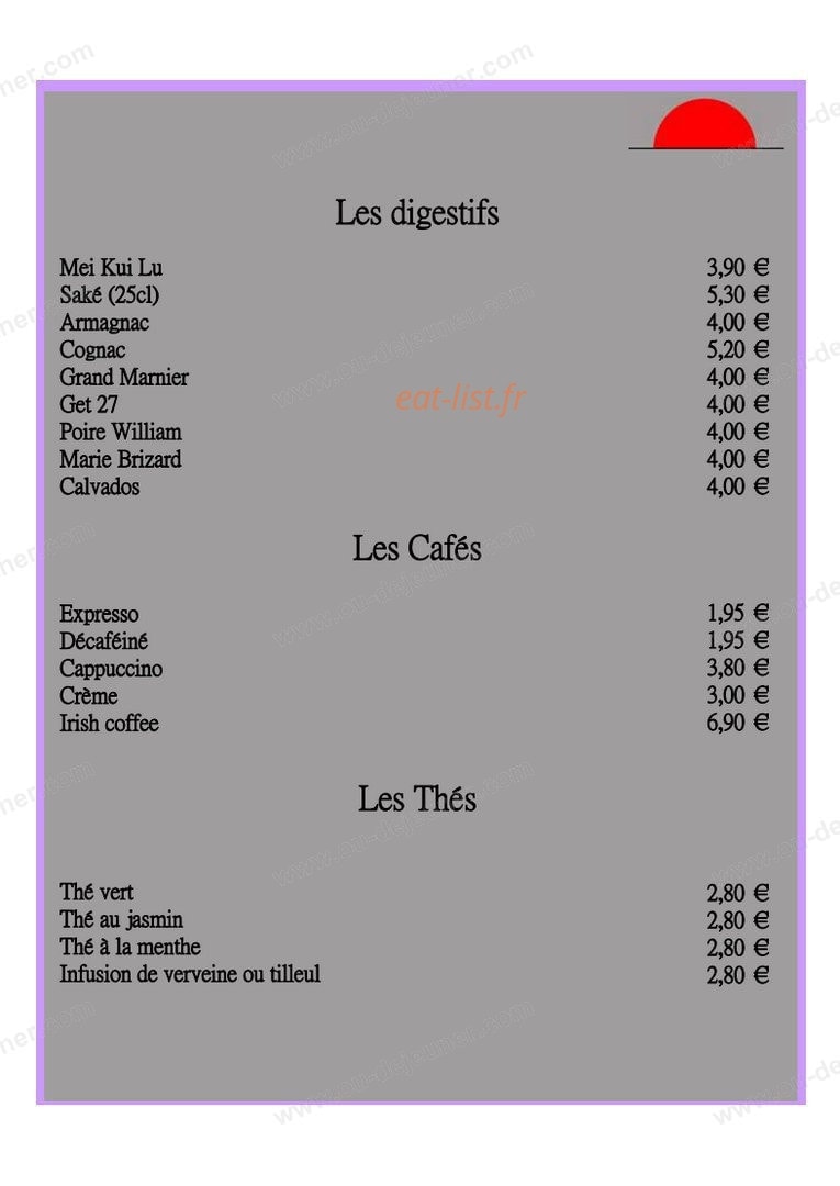 Le Sushi — carte page 13