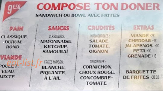 Nuri Doner Kebab — carte page 4
