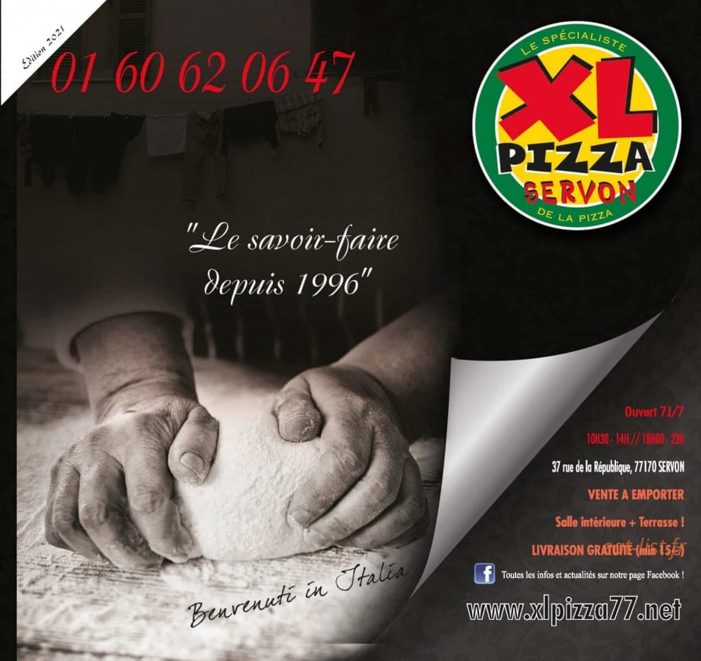 XL Pizza — carte page 1
