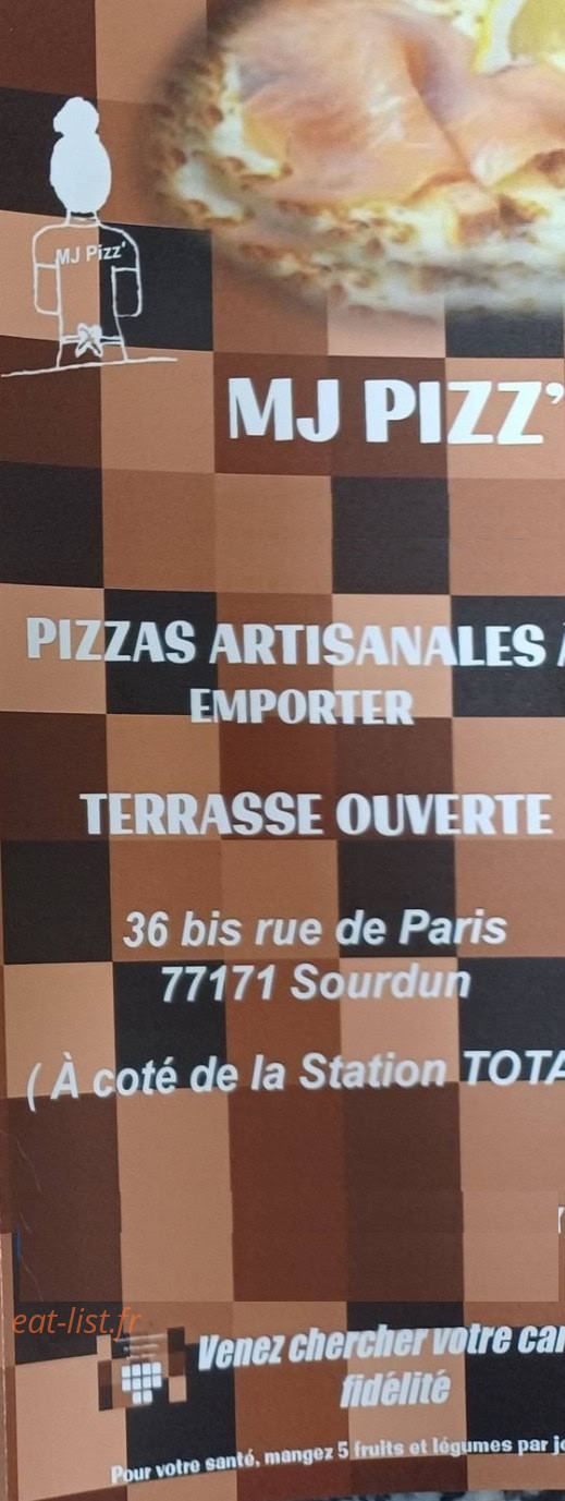 MJ Pizz' — carte page 1