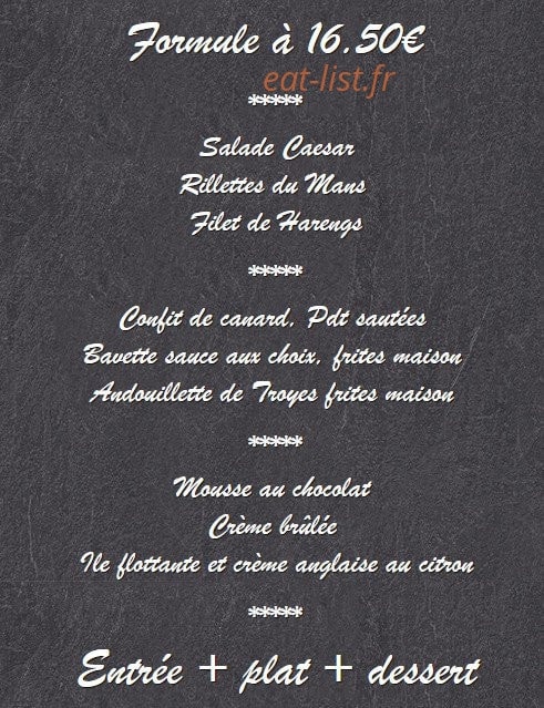 Le Chalet — carte page 2
