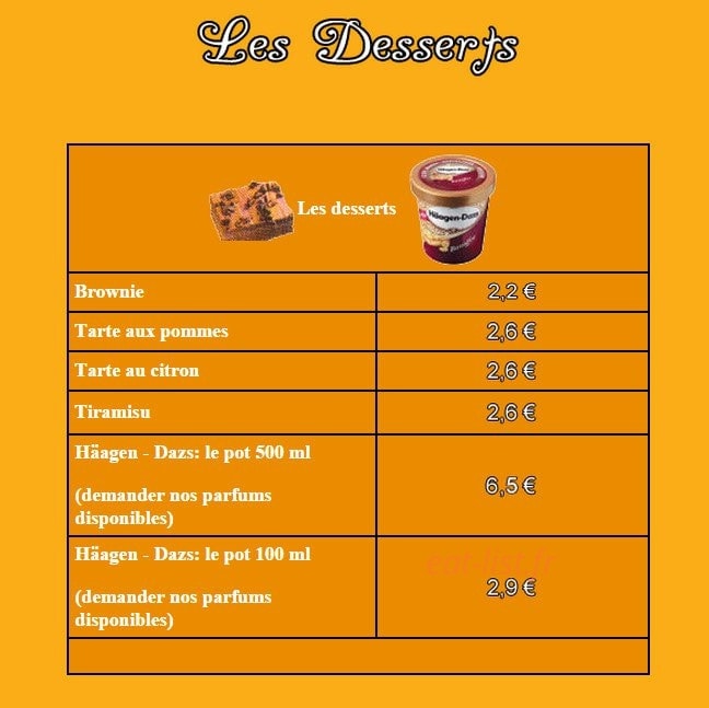Home's pizza — carte page 8