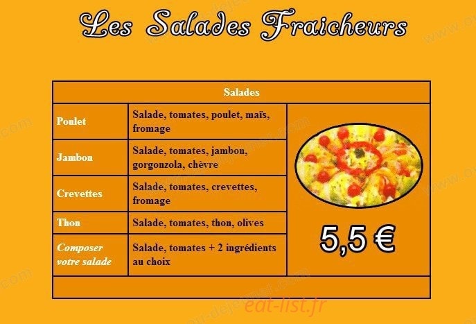 Home's pizza — carte page 3