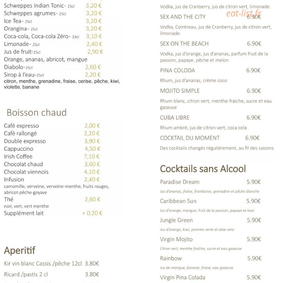 LLK restaurant — carte page 3