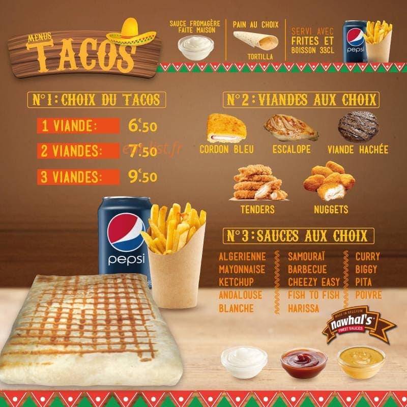 Planet Burger — carte page 1