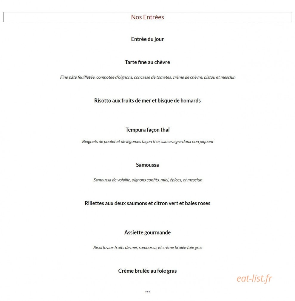 Tout le Monde à Table — carte page 2