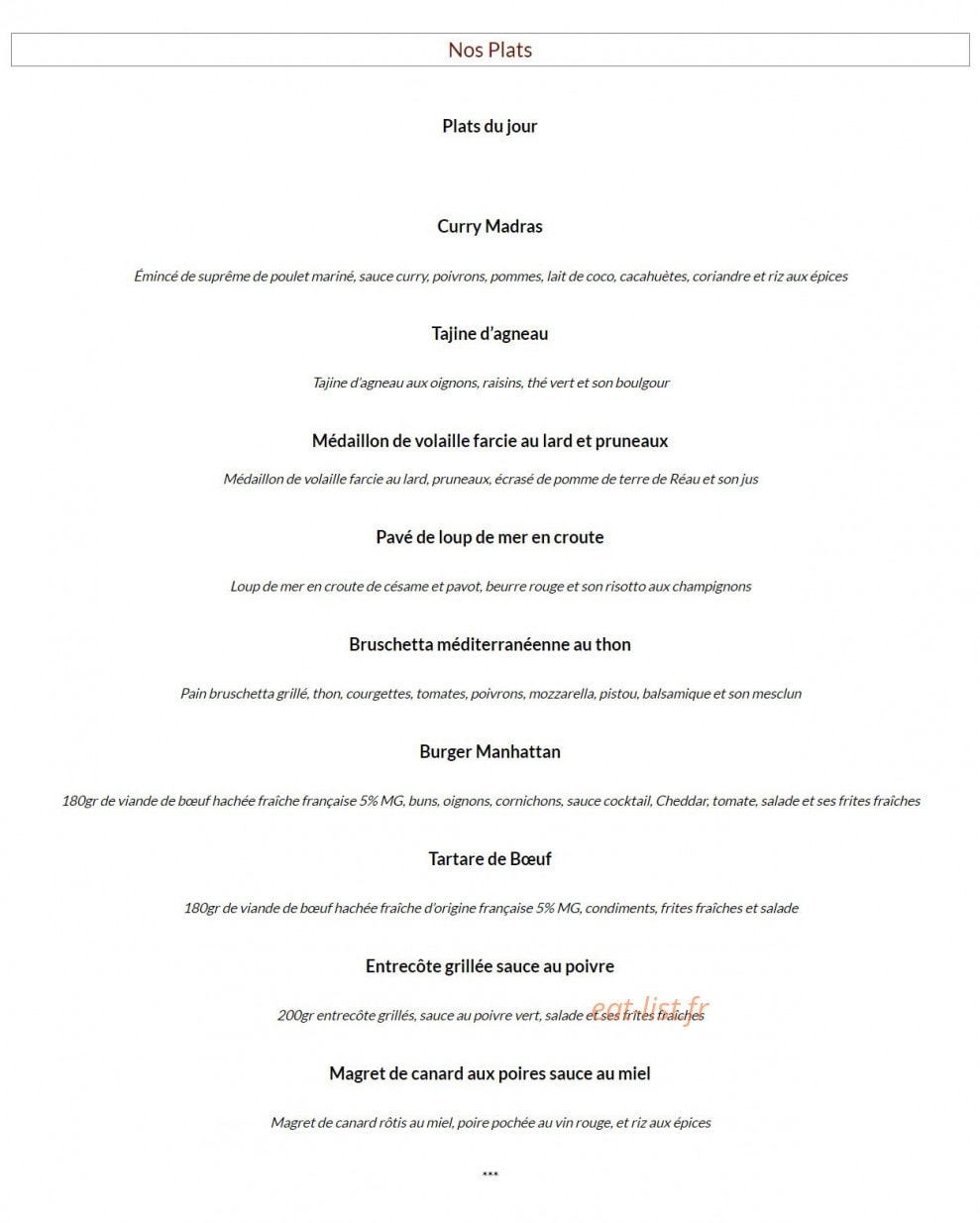 Tout le Monde à Table — carte page 3