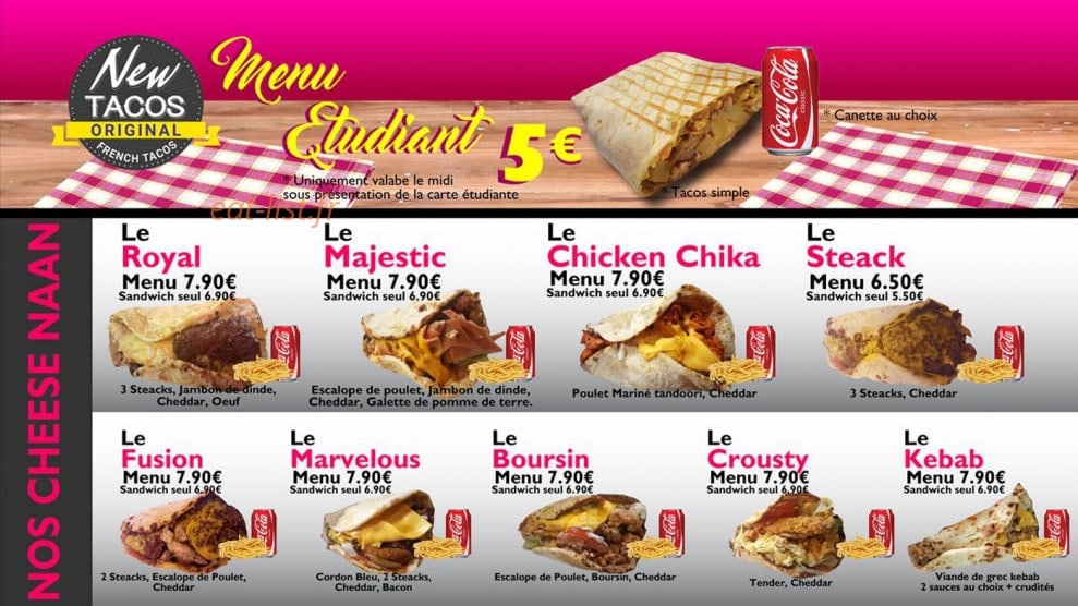 New Tacos — carte page 2