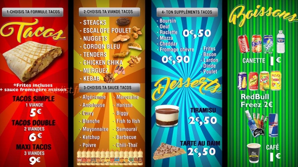 New Tacos — carte page 1