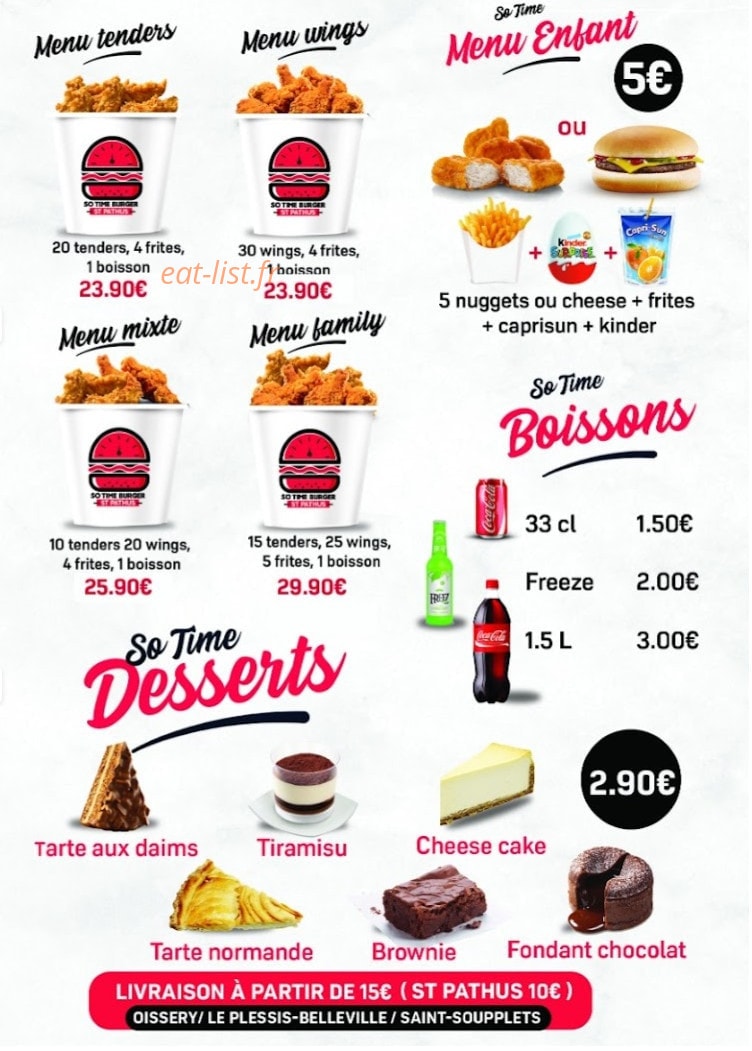 So Time Burger — carte page 4