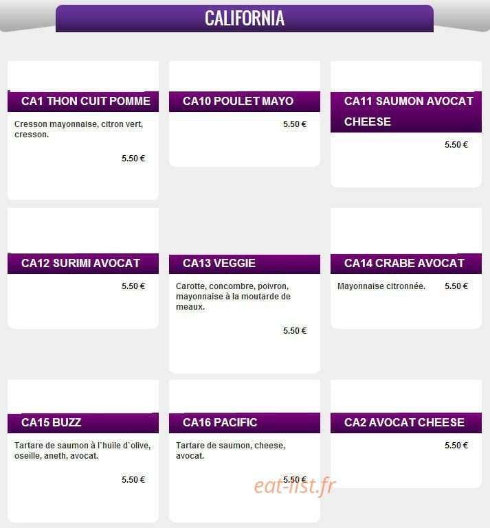 Class Sushi — carte page 3
