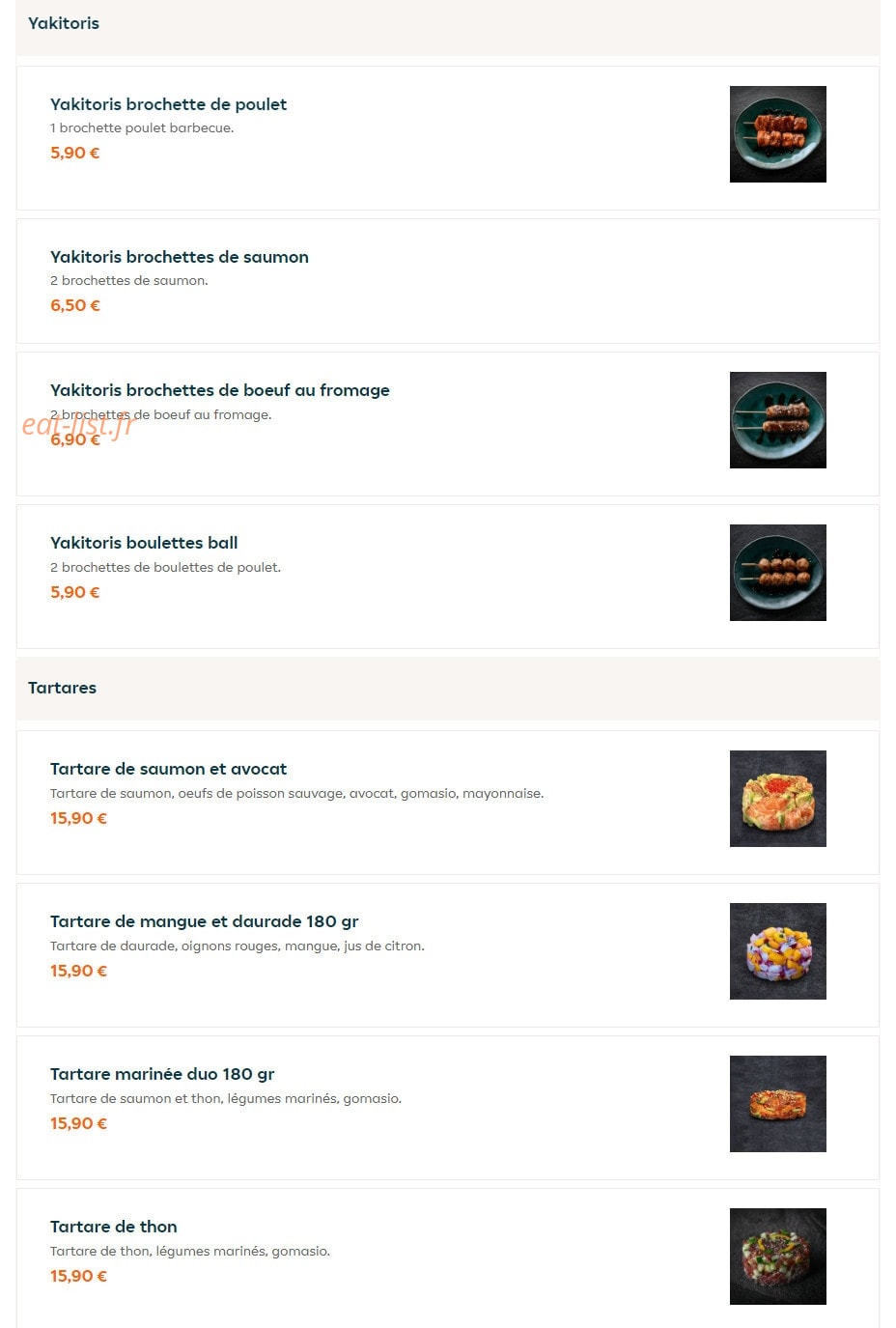Sushi Bar — carte page 5