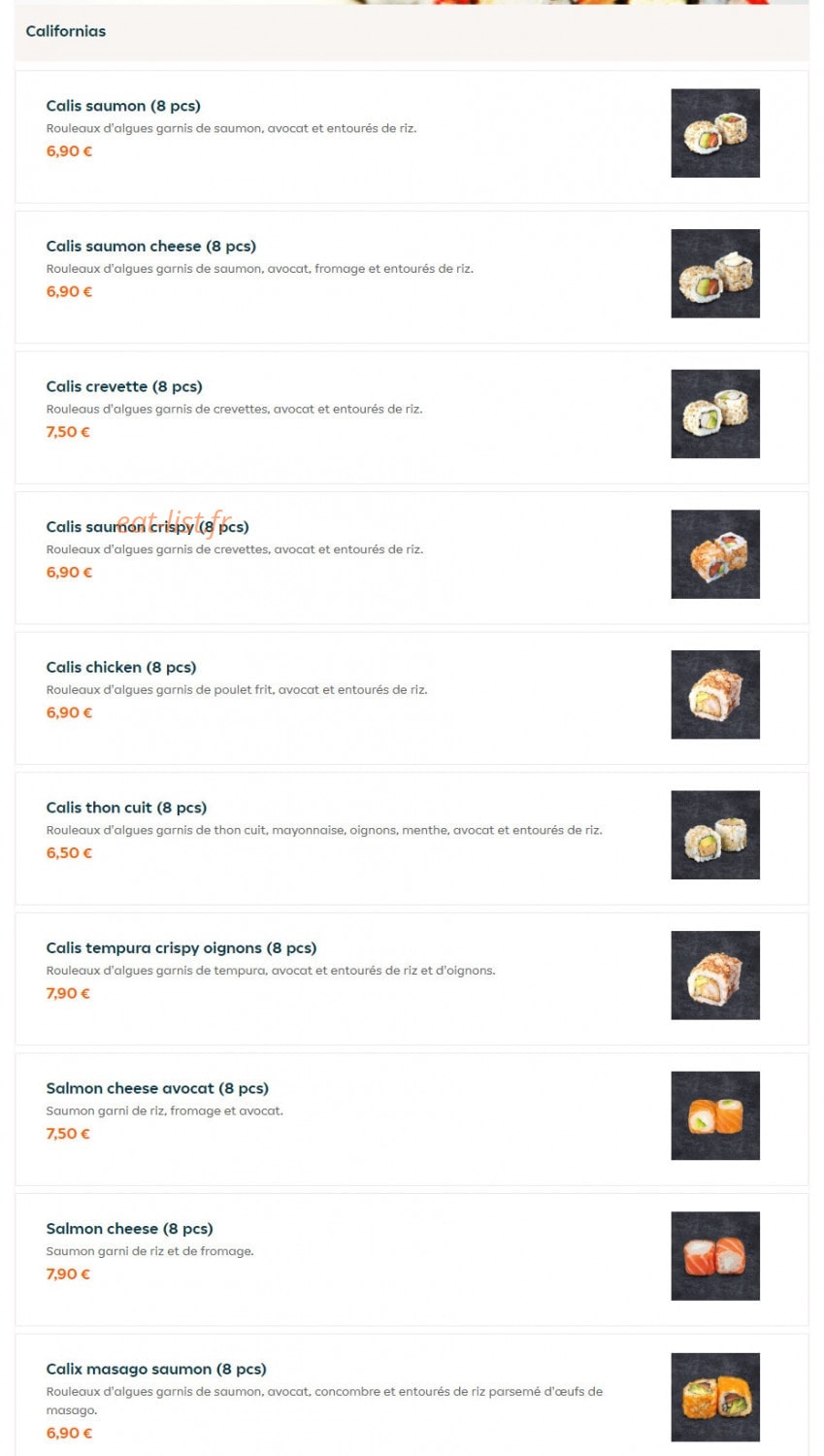 Sushi Bar — carte page 12