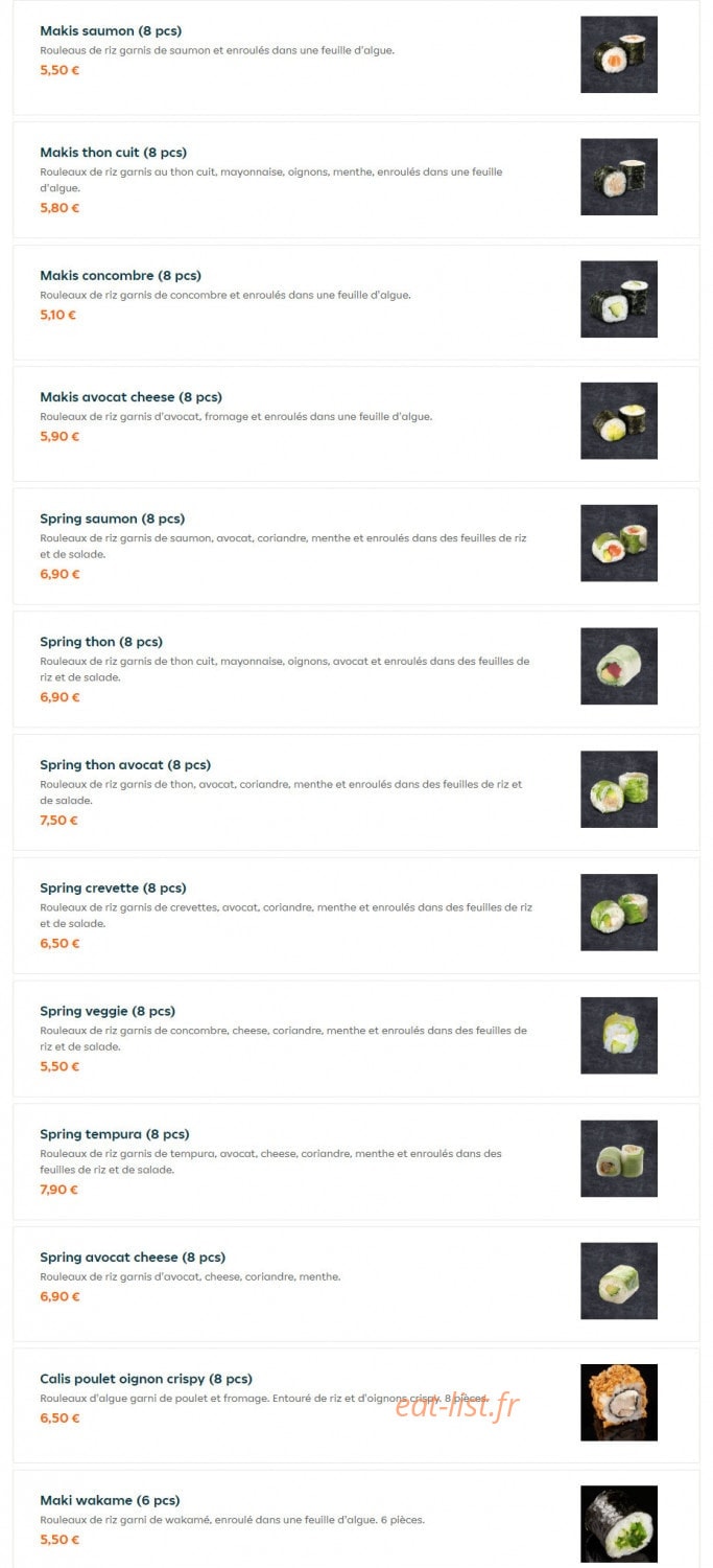 Sushi Bar — carte page 13